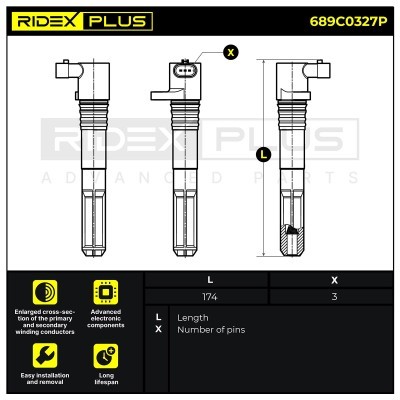 Zündspule RIDEX 689C0327P 689C0327P - foto 2