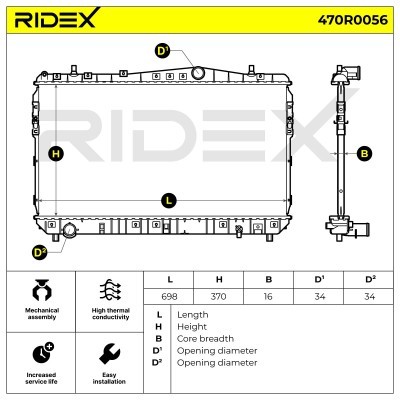 Kühler, Motorkühlung RIDEX 470R0056 470R0056 - foto 6