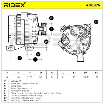 Generator RIDEX 4G0976 4G0976 - foto 7