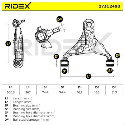 Querlenker RIDEX 273C2490 273C2490 - foto 8