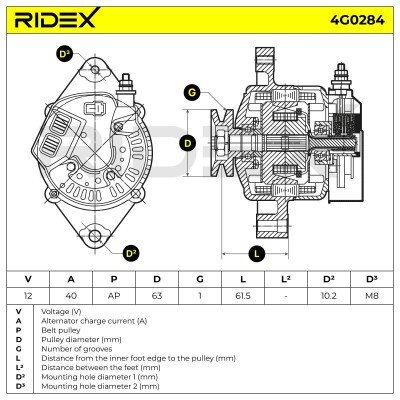 Generator RIDEX 4G0284 4G0284 - foto 6