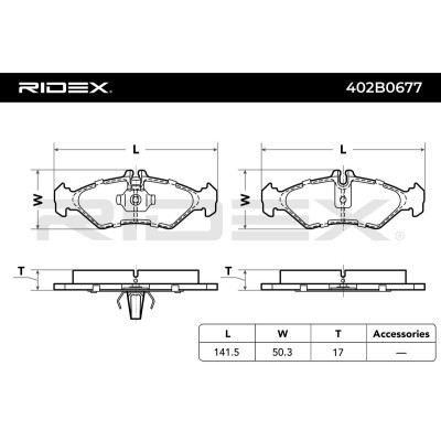 Bremsbeläge Satz RIDEX 402B0677 402B0677 - foto 3