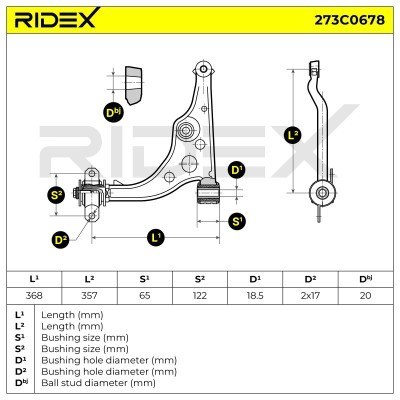 Querlenker RIDEX 273C0678 273C0678 - foto 5