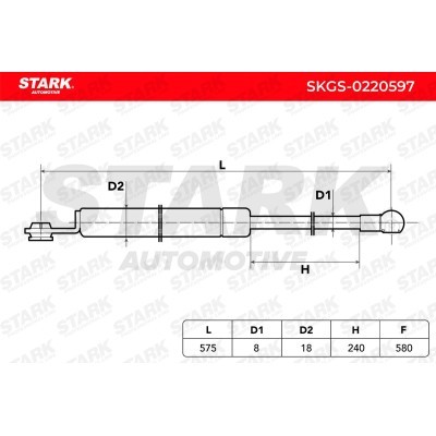 Gasfeder, Koffer-/Laderaum Stark SKGS-0220597 SKGS-0220597 - foto 5