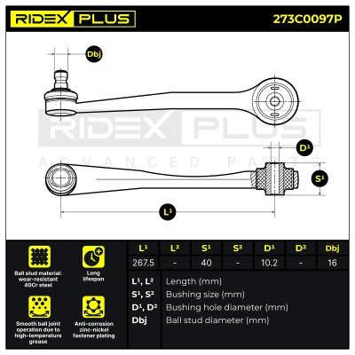 Querlenker RIDEX 273C0097P 273C0097P - foto 7