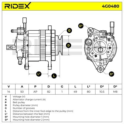 Generator RIDEX 4G0480 4G0480 - foto 7