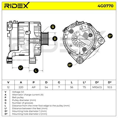 Generator RIDEX 4G0770 4G0770 - foto 6