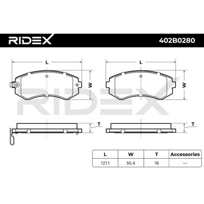 Bremsbeläge Satz RIDEX 402B0280 402B0280 - foto 7