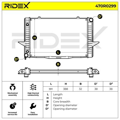 Kühler, Motorkühlung RIDEX 470R0299 470R0299 - foto 5