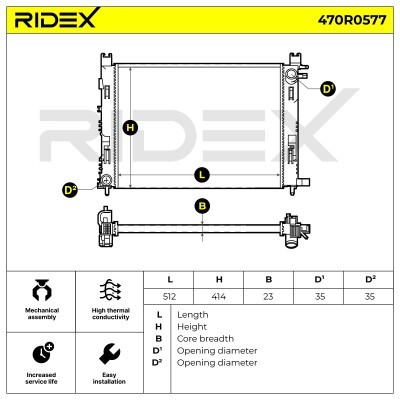 Kühler, Motorkühlung RIDEX 470R0577 470R0577 - foto 7