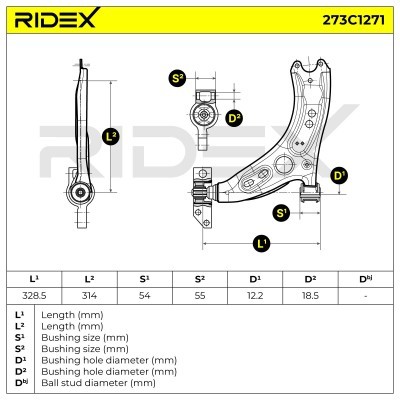 Querlenker RIDEX 273C1271 273C1271 - foto 5