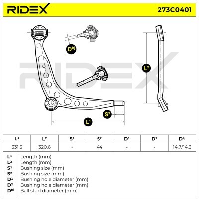 Querlenker RIDEX 273C0401 273C0401 - foto 7