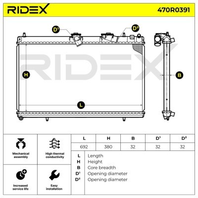 Kühler, Motorkühlung RIDEX 470R0391 470R0391 - foto 5