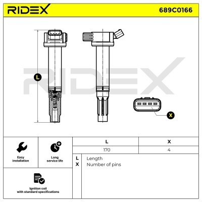 Zündspule RIDEX 689C0166 689C0166 - foto 4