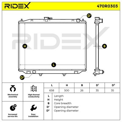 Kühler, Motorkühlung RIDEX 470R0303 470R0303 - foto 5