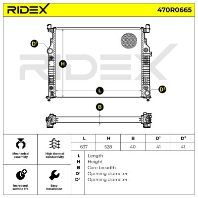 Kühler, Motorkühlung RIDEX 470R0665 470R0665 - foto 5