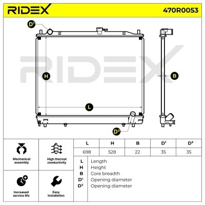 Kühler, Motorkühlung RIDEX 470R0053 470R0053 - foto 3