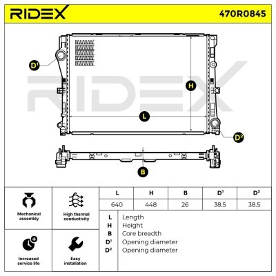 Kühler, Motorkühlung RIDEX 470R0845 470R0845 - foto 5