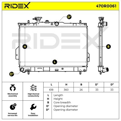 Kühler, Motorkühlung RIDEX 470R0061 470R0061 - foto 4