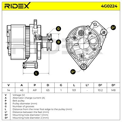 Generator RIDEX 4G0224 4G0224 - foto 5