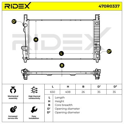 Kühler, Motorkühlung RIDEX 470R0337 470R0337 - foto 6