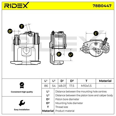 Bremssattel RIDEX 78B0447 78B0447 - foto 6