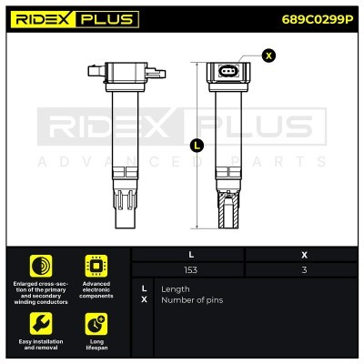 Zündspule RIDEX 689C0299P 689C0299P - foto 2