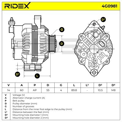 Generator RIDEX 4G0981 4G0981 - foto 6
