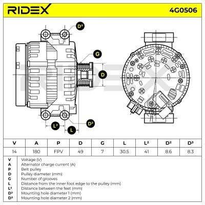 Generator RIDEX 4G0506 4G0506 - foto 8