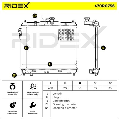 Kühler, Motorkühlung RIDEX 470R0756 470R0756 - foto 8