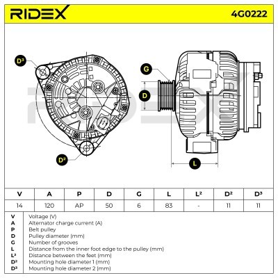 Generator RIDEX 4G0222 4G0222 - foto 7
