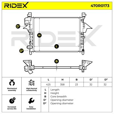 Kühler, Motorkühlung RIDEX 470R0173 470R0173 - foto 8