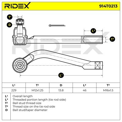 Spurstangenkopf RIDEX 914T0213 914T0213 - foto 3
