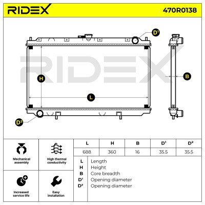 Kühler, Motorkühlung RIDEX 470R0138 470R0138 - foto 5