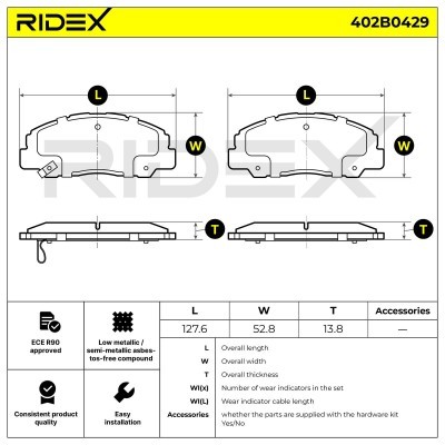 Bremsbeläge Satz RIDEX 402B0429 402B0429 - foto 7