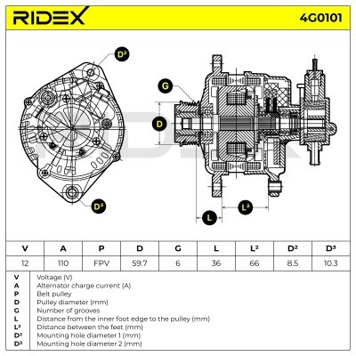 Generator RIDEX 4G0101 4G0101 - foto 8