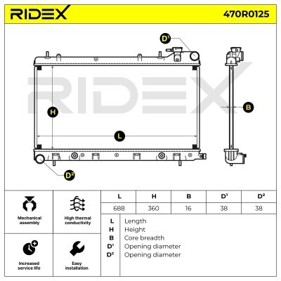 Kühler, Motorkühlung RIDEX 470R0125 470R0125 - foto 7