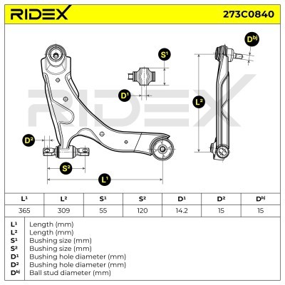 Querlenker RIDEX 273C0840 273C0840 - foto 5