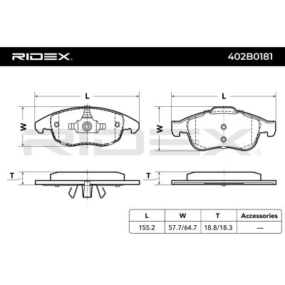 Bremsbeläge Satz RIDEX 402B0181 402B0181 - foto 4