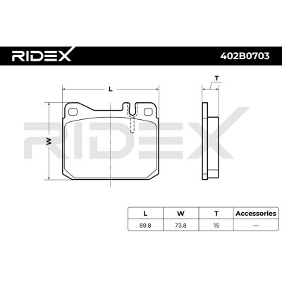 Bremsbeläge Satz RIDEX 402B0703 402B0703 - foto 7