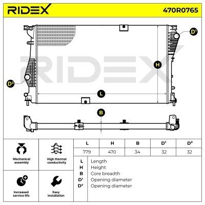 Kühler, Motorkühlung RIDEX 470R0765 470R0765 - foto 7