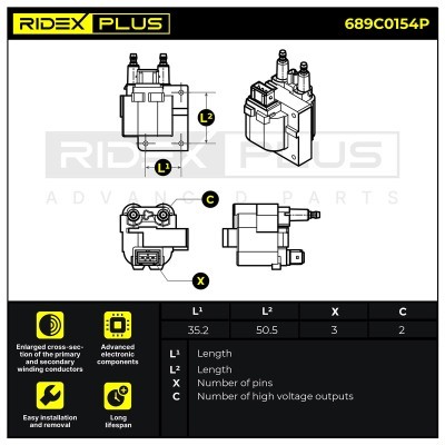 Zündspule RIDEX 689C0154P 689C0154P - foto 3