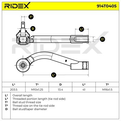 Spurstangenkopf RIDEX 914T0405 914T0405 - foto 6