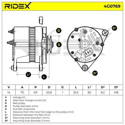 Generator RIDEX 4G0769 4G0769 - foto 5