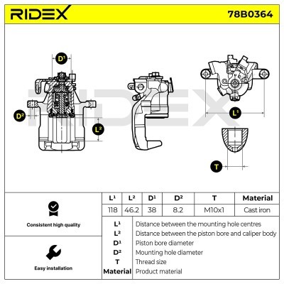 Bremssattel RIDEX 78B0364 78B0364 - foto 5