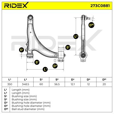 Querlenker RIDEX 273C0881 273C0881 - foto 5