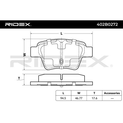 Bremsbeläge Satz RIDEX 402B0272 402B0272 - foto 5