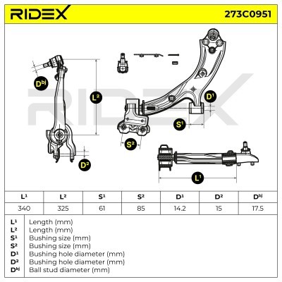Querlenker RIDEX 273C0951 273C0951 - foto 8