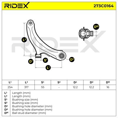 Querlenker RIDEX 273C0164 273C0164 - foto 6