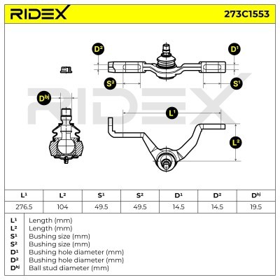 Querlenker RIDEX 273C1553 273C1553 - foto 6